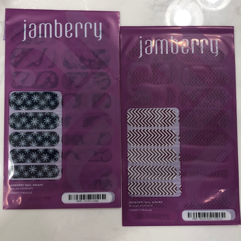 2 NEW Jamberry nail wraps chevron & snowflakes